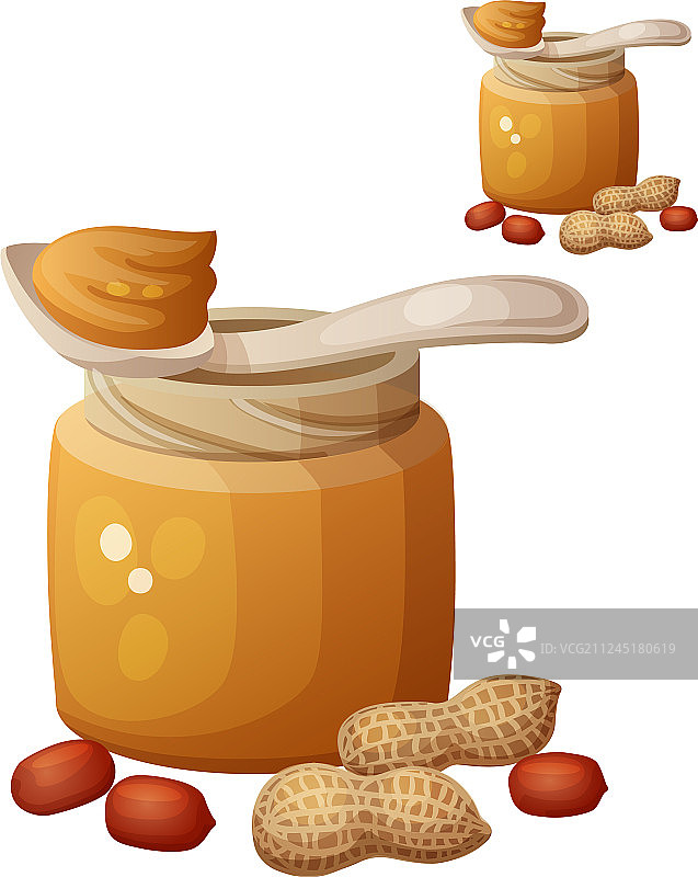 花生酱图标，白色背景隔离图片素材