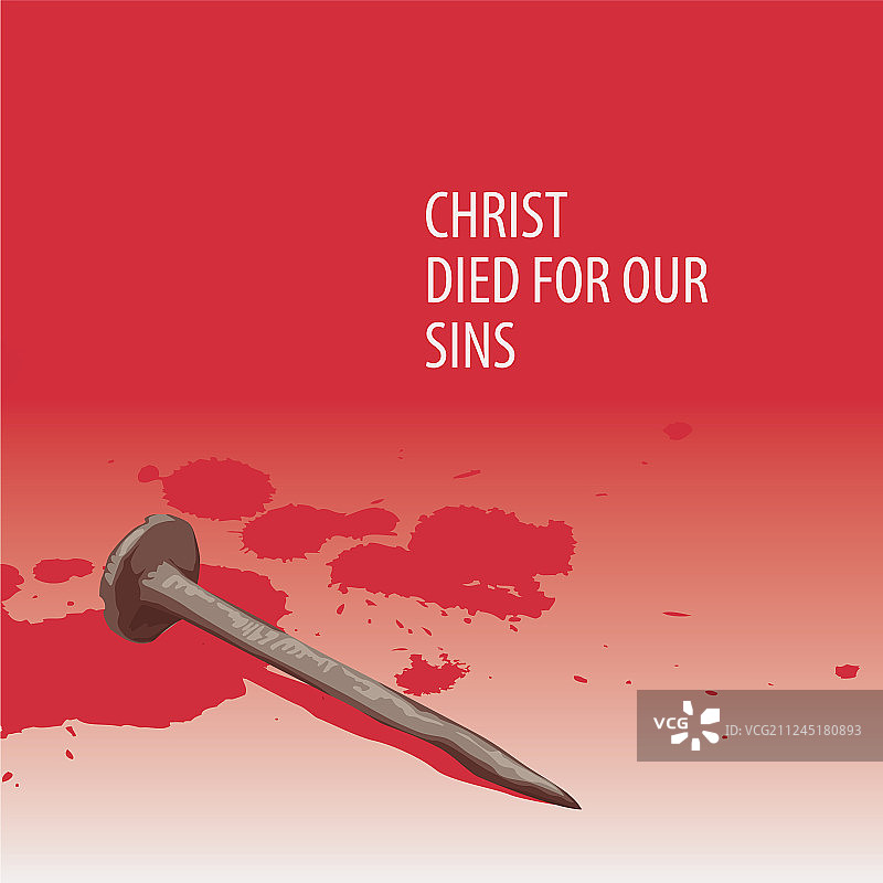 宗教主题banner，带钉子和血滴元素图片素材