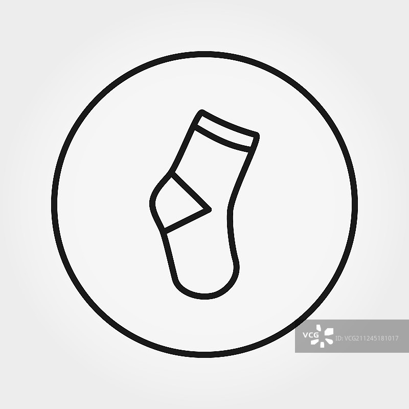 可编辑的细线条袜子图标图片素材