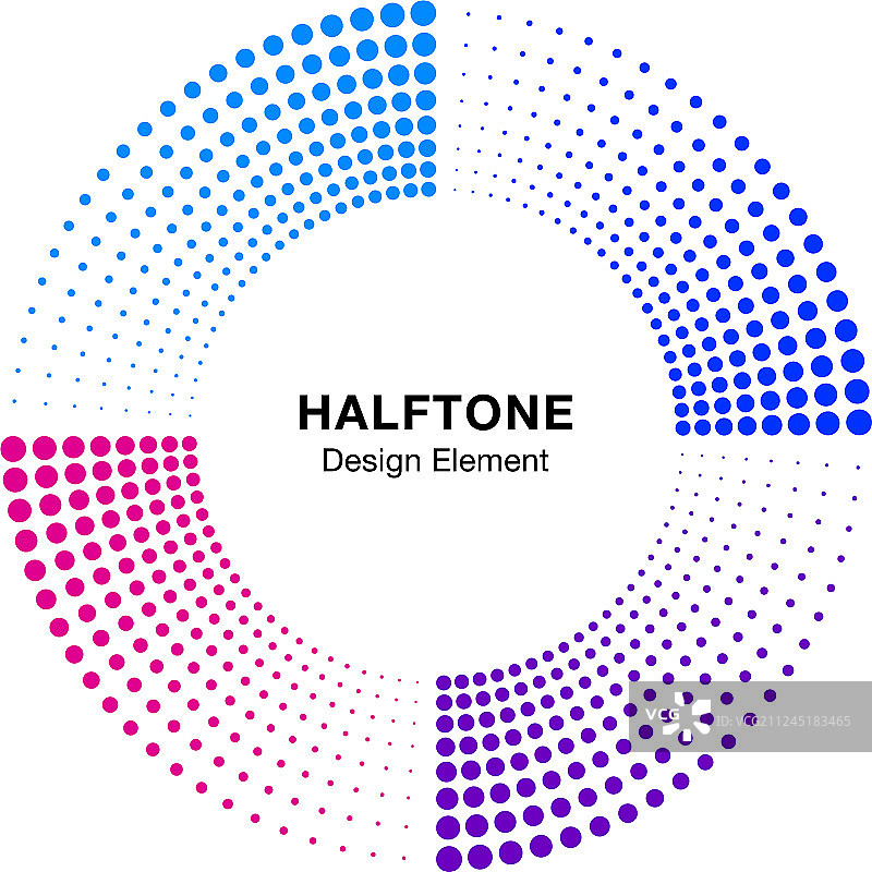 彩色半色调圆形边框点标志图片素材