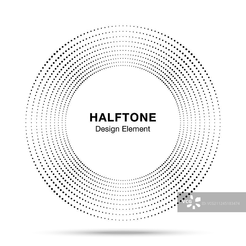 黑色圆形边框Logo半色调点图片素材