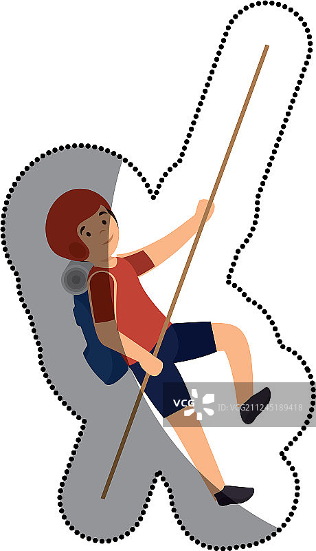 练习攀岩的男子虚拟角色图片素材