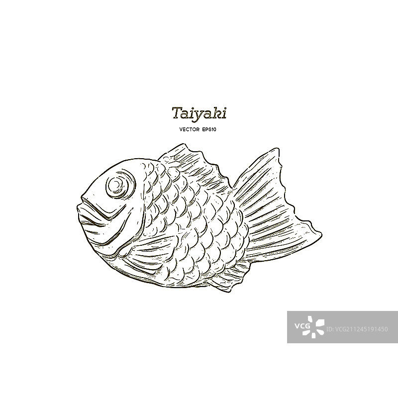 手绘鲷鱼烧日式小吃图片素材
