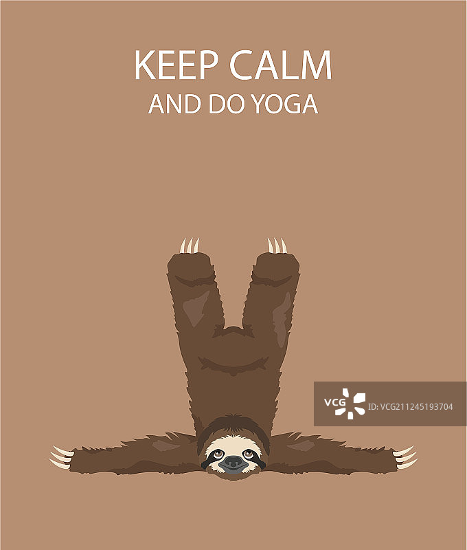 树懒瑜伽系列有趣的卡通动物图片素材