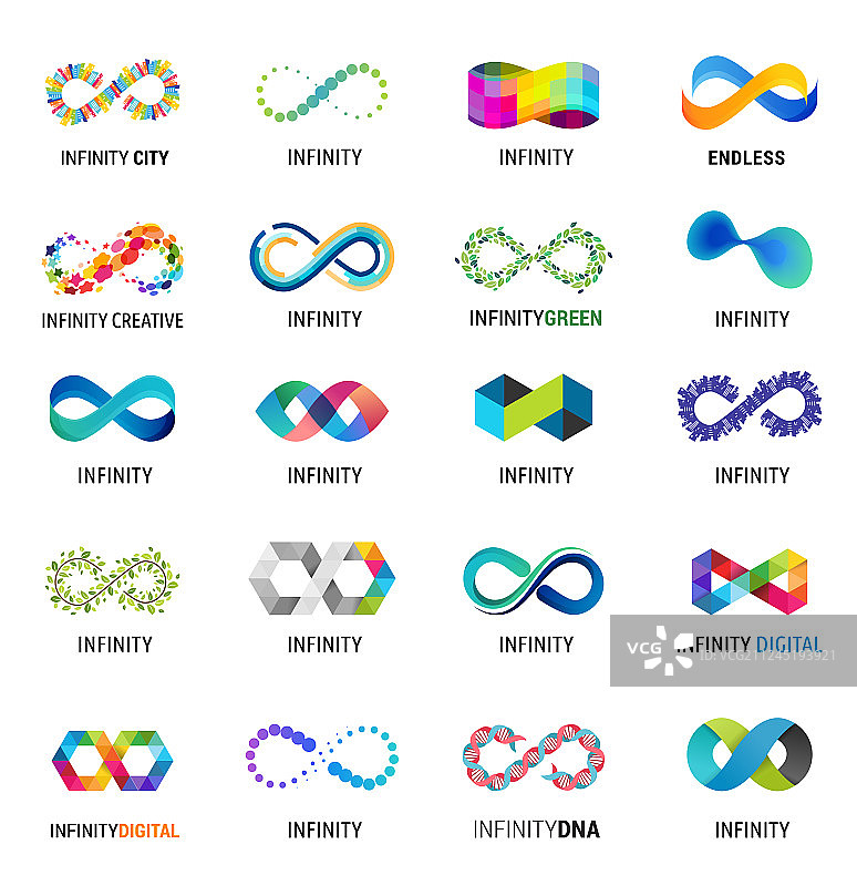 彩色抽象无限延伸符号背景图片素材