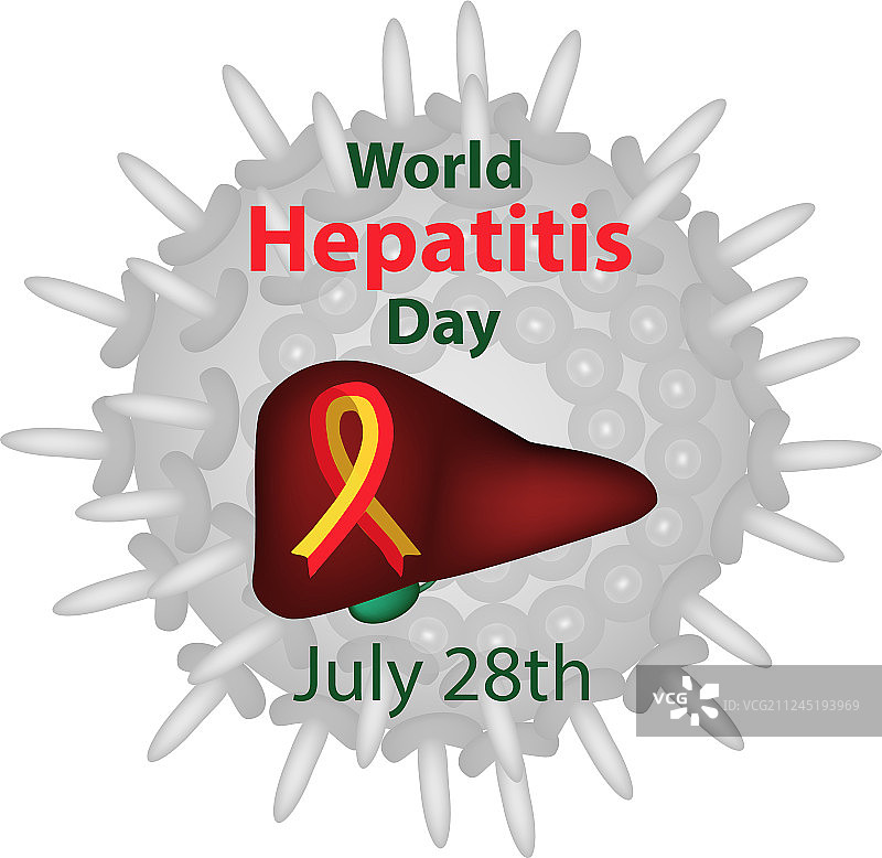 世界肝炎日：7月28日，红色黄色肝脏图片素材
