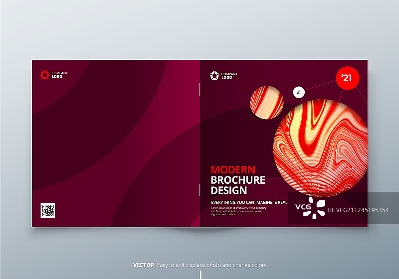 企业方型宣传册模板布局设计图片素材