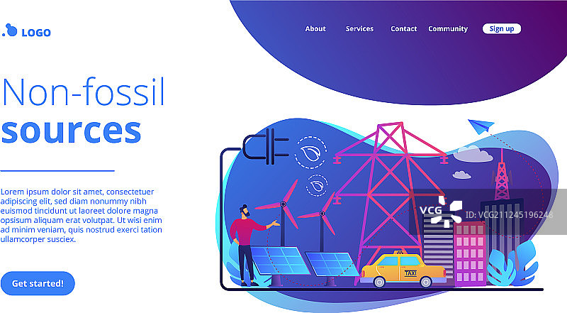 替代燃料概念着陆页图片素材
