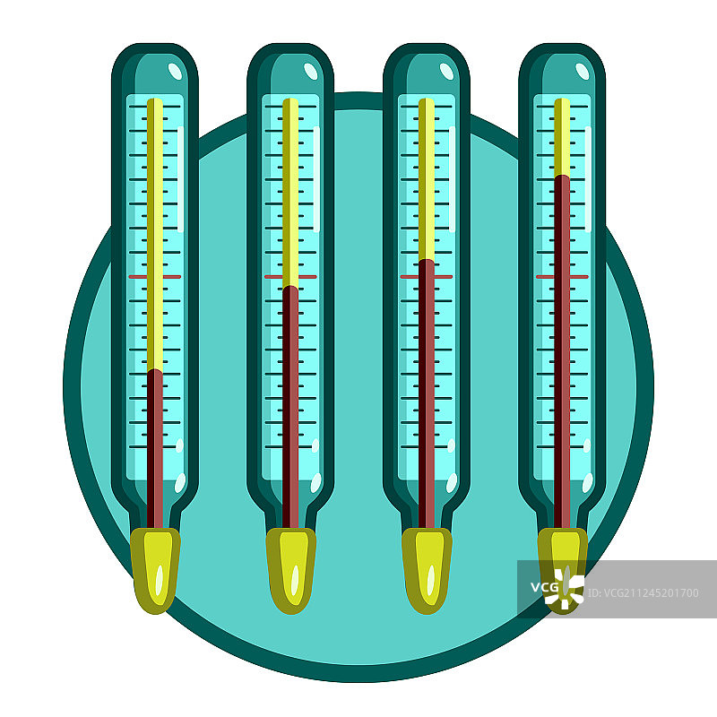不同温度的水银温度计图片素材