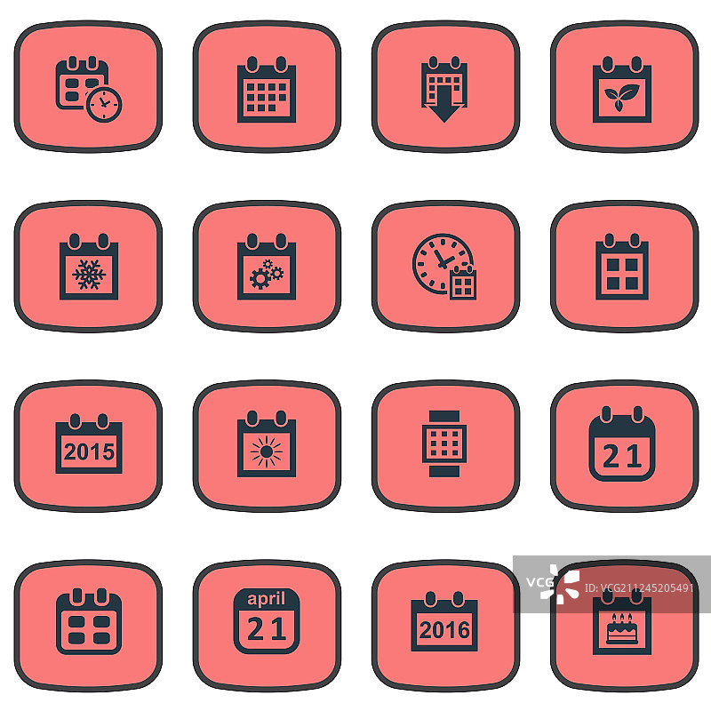 简约日期图标合集图片素材