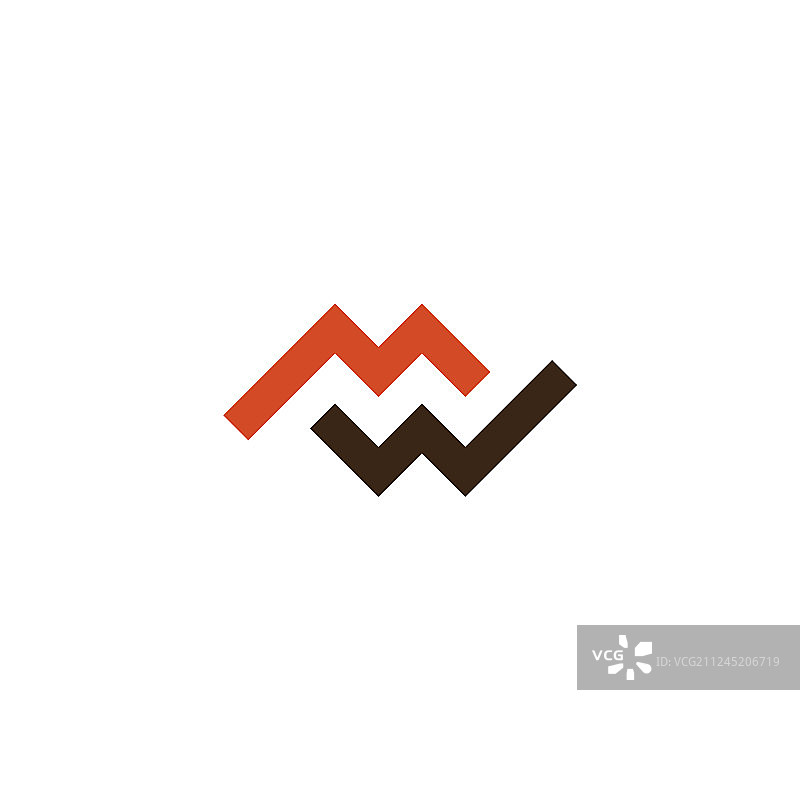 字母M和W标志几何MW标志元素图片素材