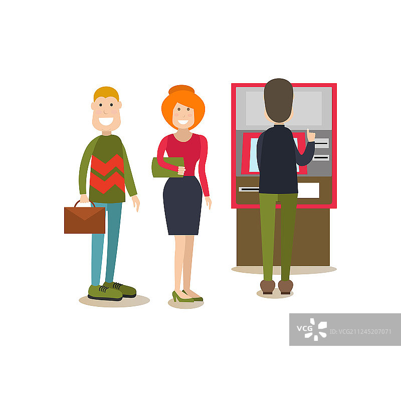 扁平风格银行人物概念图片素材