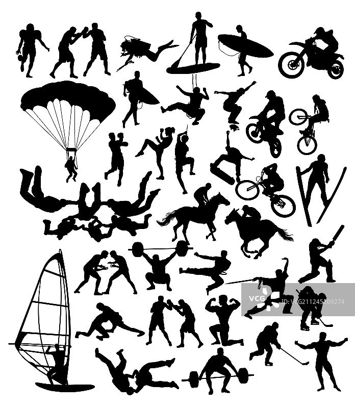 极限运动剪影合集图片素材