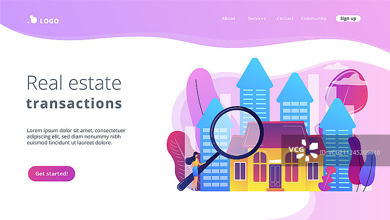 房地产概念着陆页图片素材