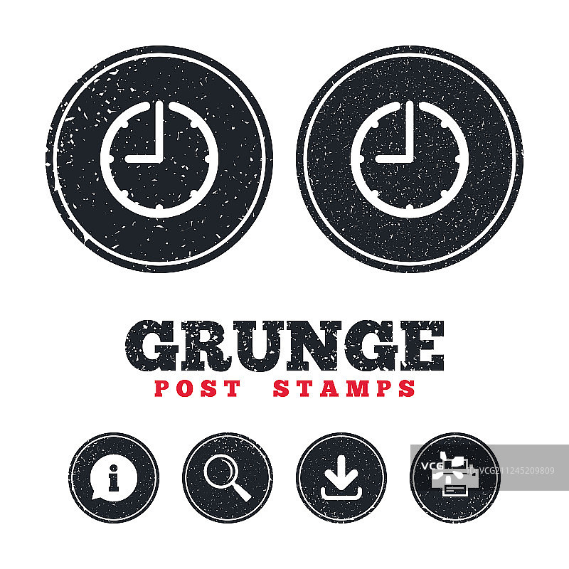 时钟时间标志图标或计时器符号图片素材