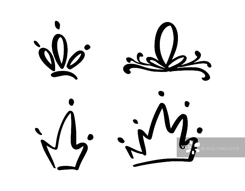 手绘皇冠符号合集图片素材