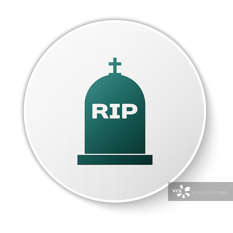 写有RIP的绿色墓碑图标图片素材