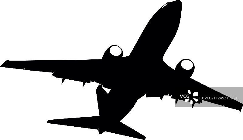 白色背景上的飞机剪影图片素材