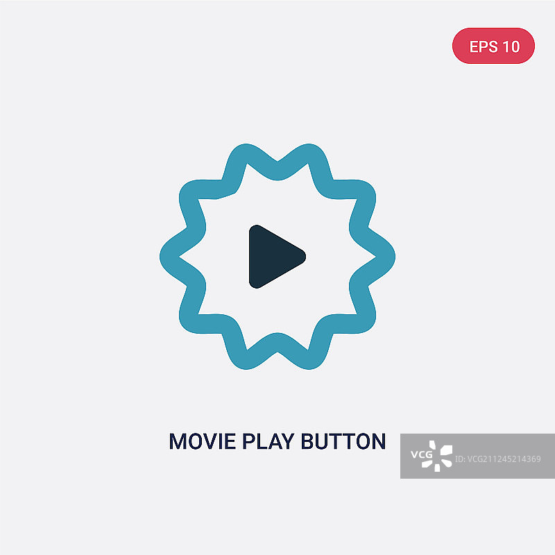 用户界面双色电影播放按钮图标图片素材
