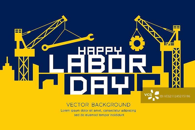 劳动节快乐建筑信息图片素材