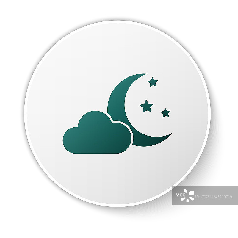 绿色云朵月亮星星图标图片素材