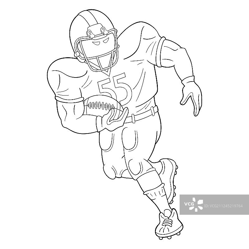 手持橄榄球的运动员图片素材