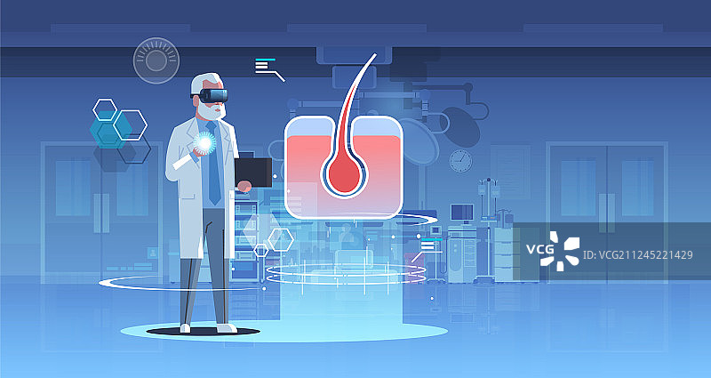 戴数码眼镜的男医生图片素材