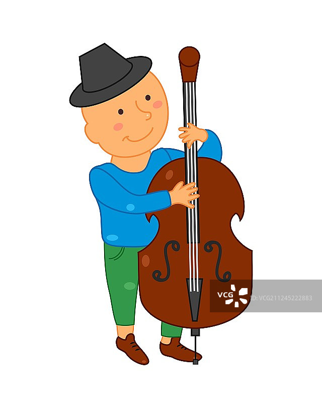 卡通音乐家小孩图片素材