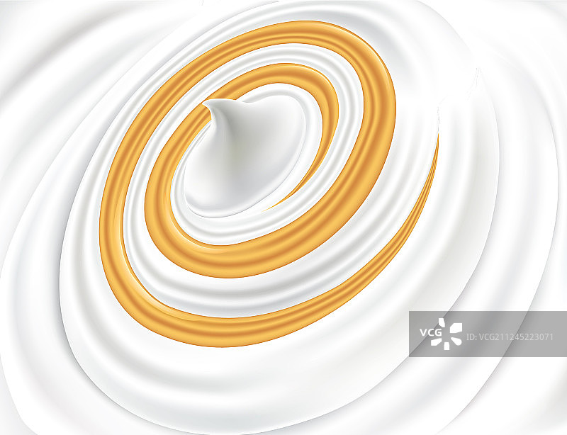 金色漩涡新鲜奶油酸奶图片素材
