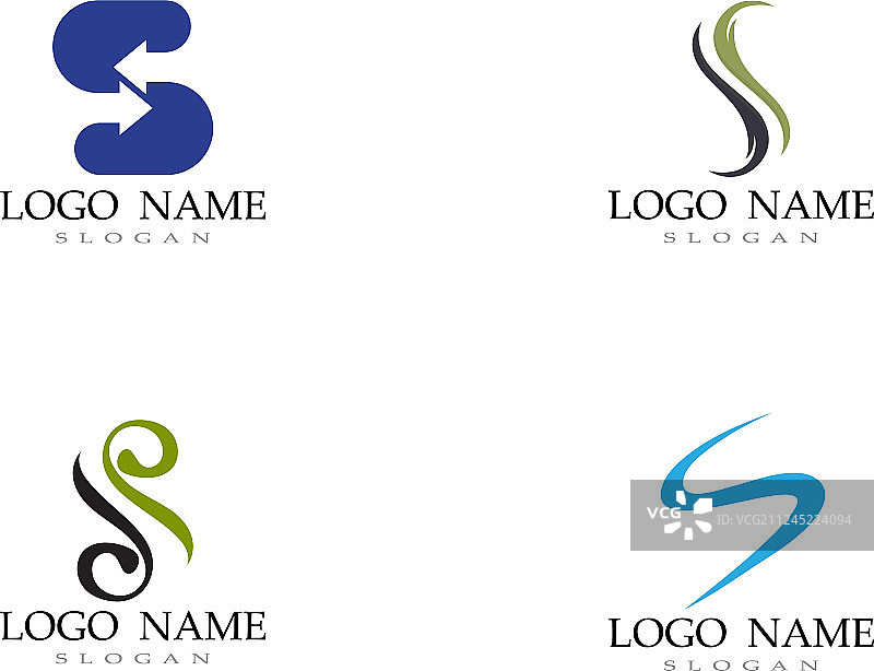 S标志线条模板字体图片素材