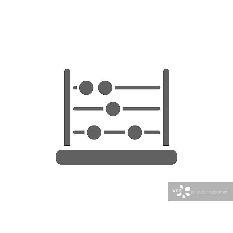 白色背景上的深色算盘图标图片素材