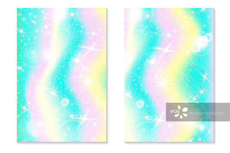 独角兽彩虹背景全息天空图片素材