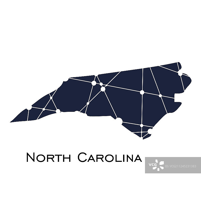 北卡罗来纳州州地图图片素材