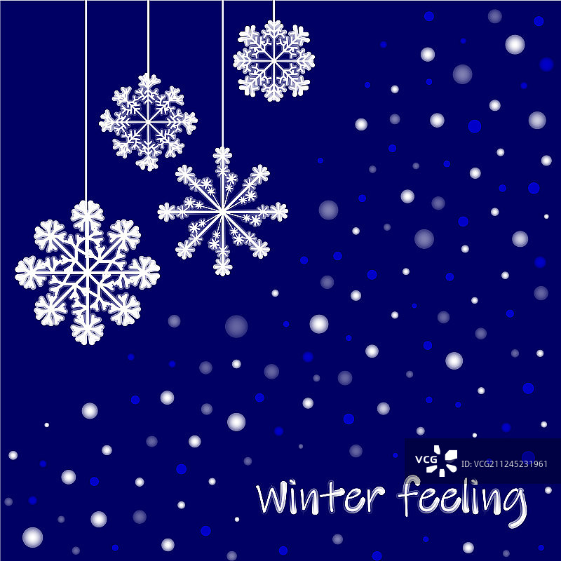 白色雪花冬季庆典明信片图片素材