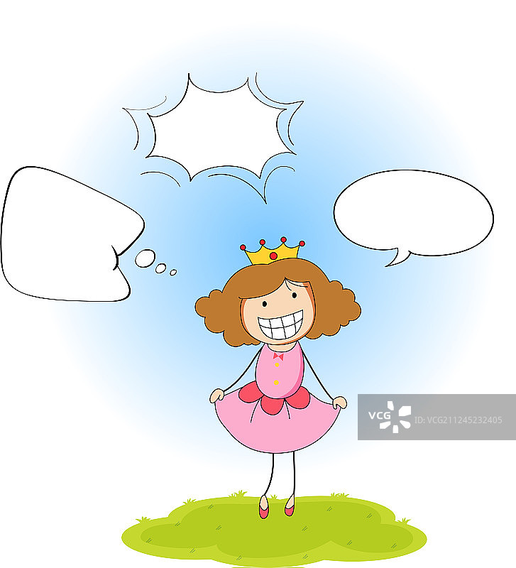 带有气球对话框的公主图片素材