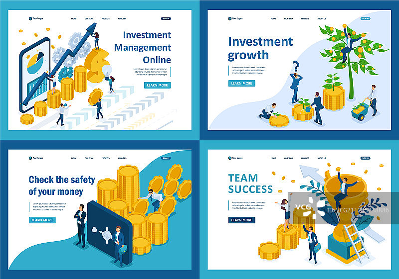 2.5D投资增长团队成功图片素材