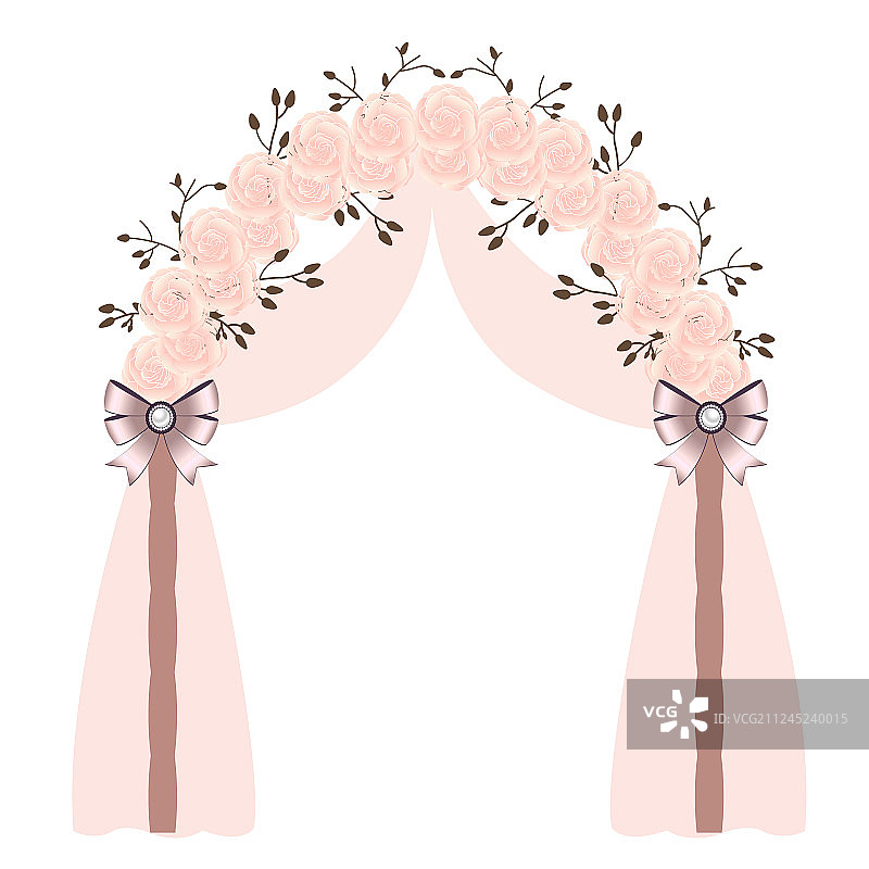 粉色玫瑰婚礼拱门图片素材