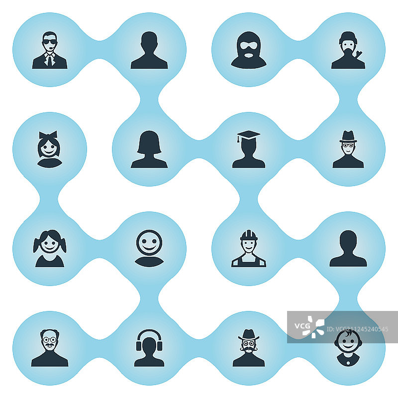 简约人物图标合集图片素材