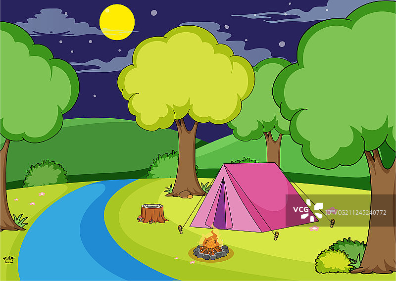 森林露营图片素材