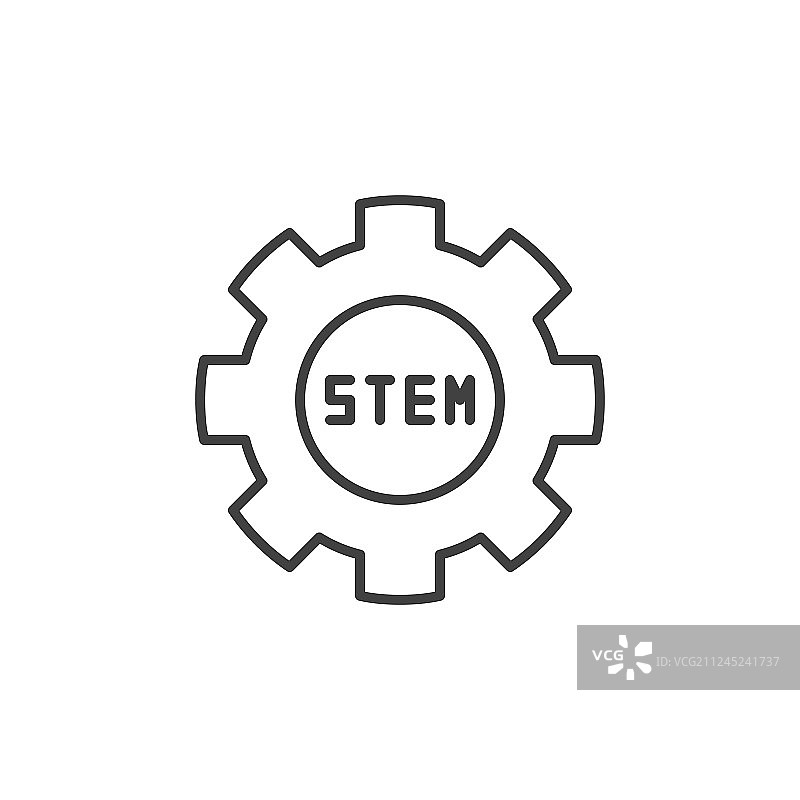 细线条风格的科技齿轮图标图片素材
