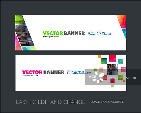 一套现代水平网站横幅图片素材