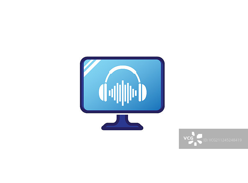 带音乐节拍的耳机标志设计图片素材