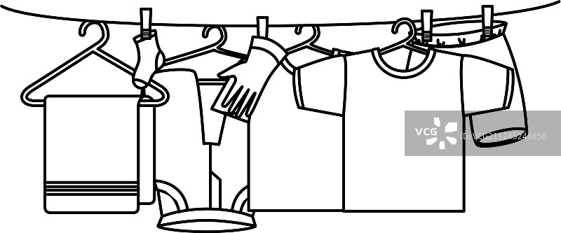 晾晒的衣服图片素材