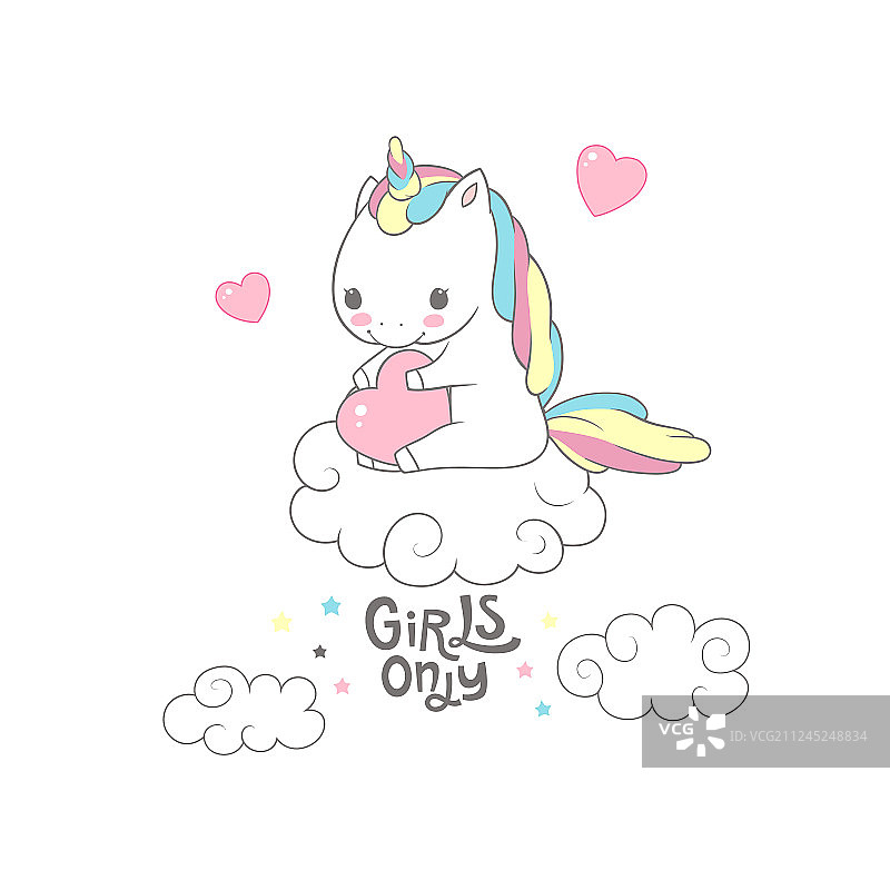 独角兽女宝宝专属排版海报图片素材