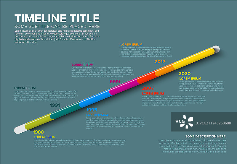 玻璃质感的信息图时间线模板图片素材