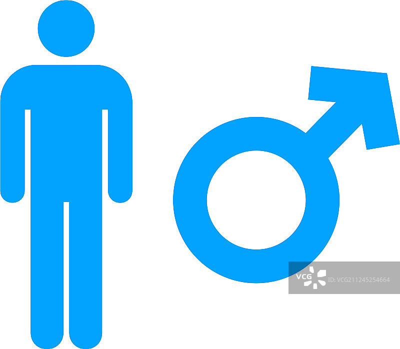 蓝色背景的扁平风格男人图标图片素材