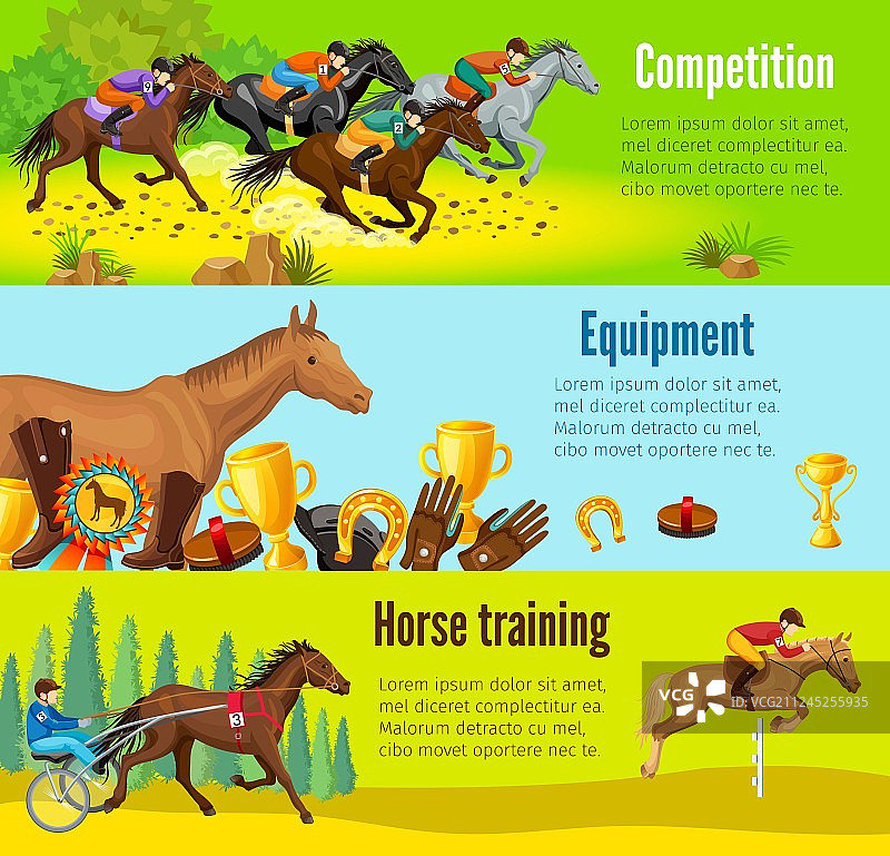 卡通马术横幅图片素材