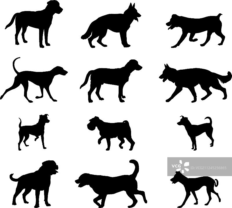狗的轮廓剪影合集2图片素材