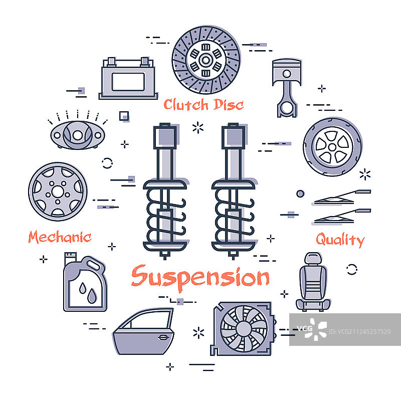 汽车悬挂部件圆形banner图片素材