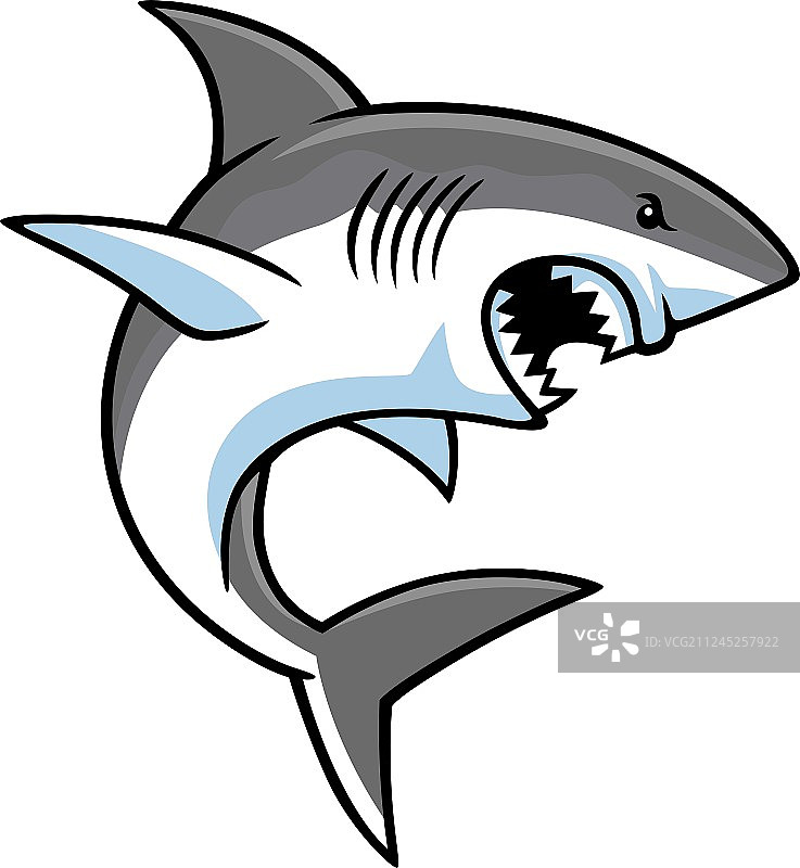 愤怒的鲨鱼卡通图片素材